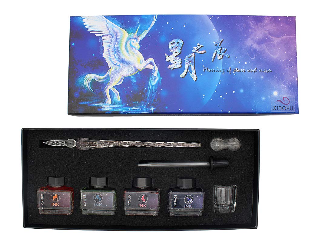SIPLIV Ensemble Stylo Plongeur En Verre - 1 Stylo, 12 Encres, Support Et Tasse | Calligraphie Et Dessin - 2