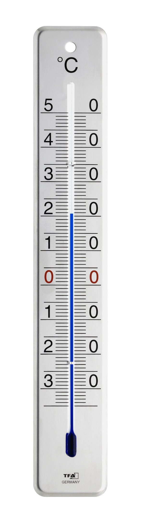TFA Dostmann Analogowy termometr wewnętrzny i zewnętrzny, 12.2046.60, ze stali nierdzewnej, odporny na warunki atmosferyczne