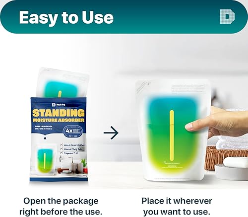 Miniatura 7 de Dry & Dry 3 paquetes de absorbentes de humedad de pie para controlar el exceso de humedad para sótanos, armarios, baños, lavanderías- Absorbentes de