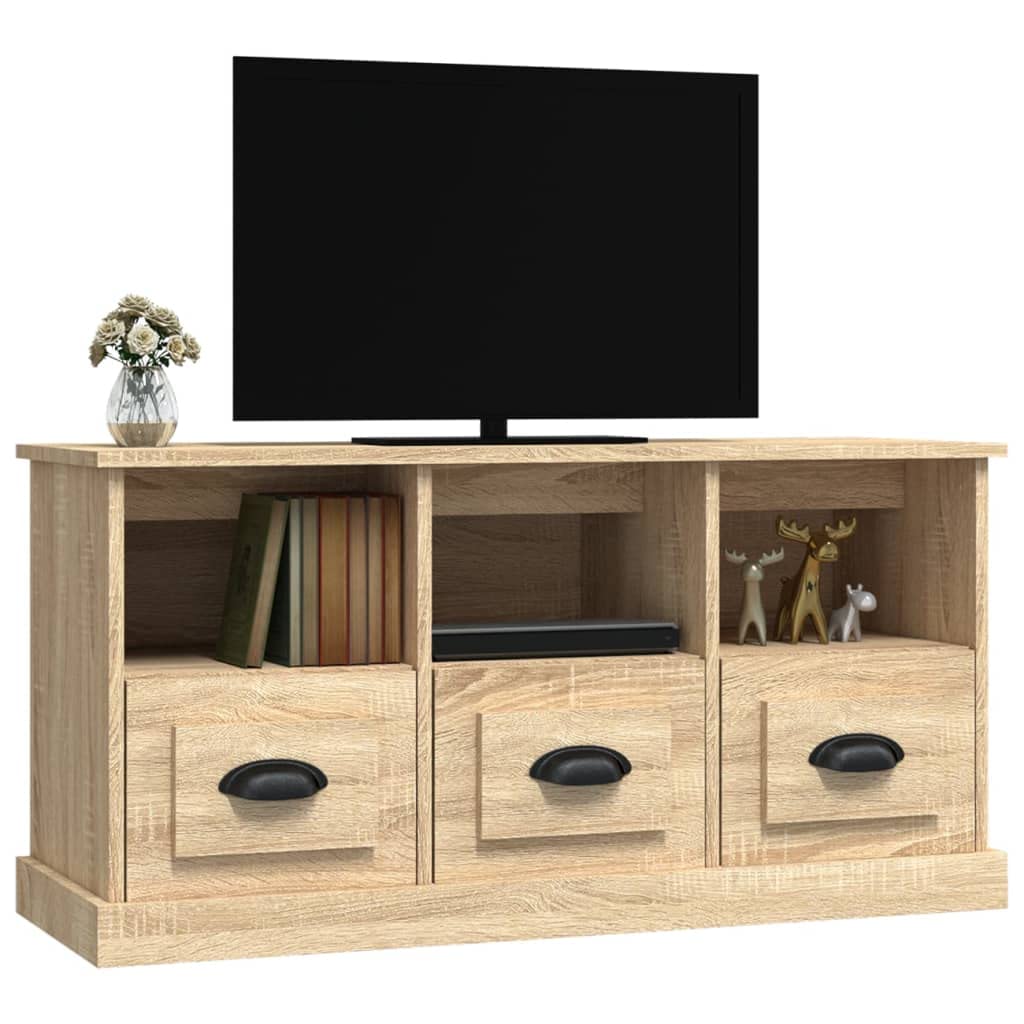 Sk Nowoczesny stojak pod telewizor le narożnik do salonu i kuchni dąb sonoma h sklejka 100 x 35 x 50 cm Slish wystrój domu Solut