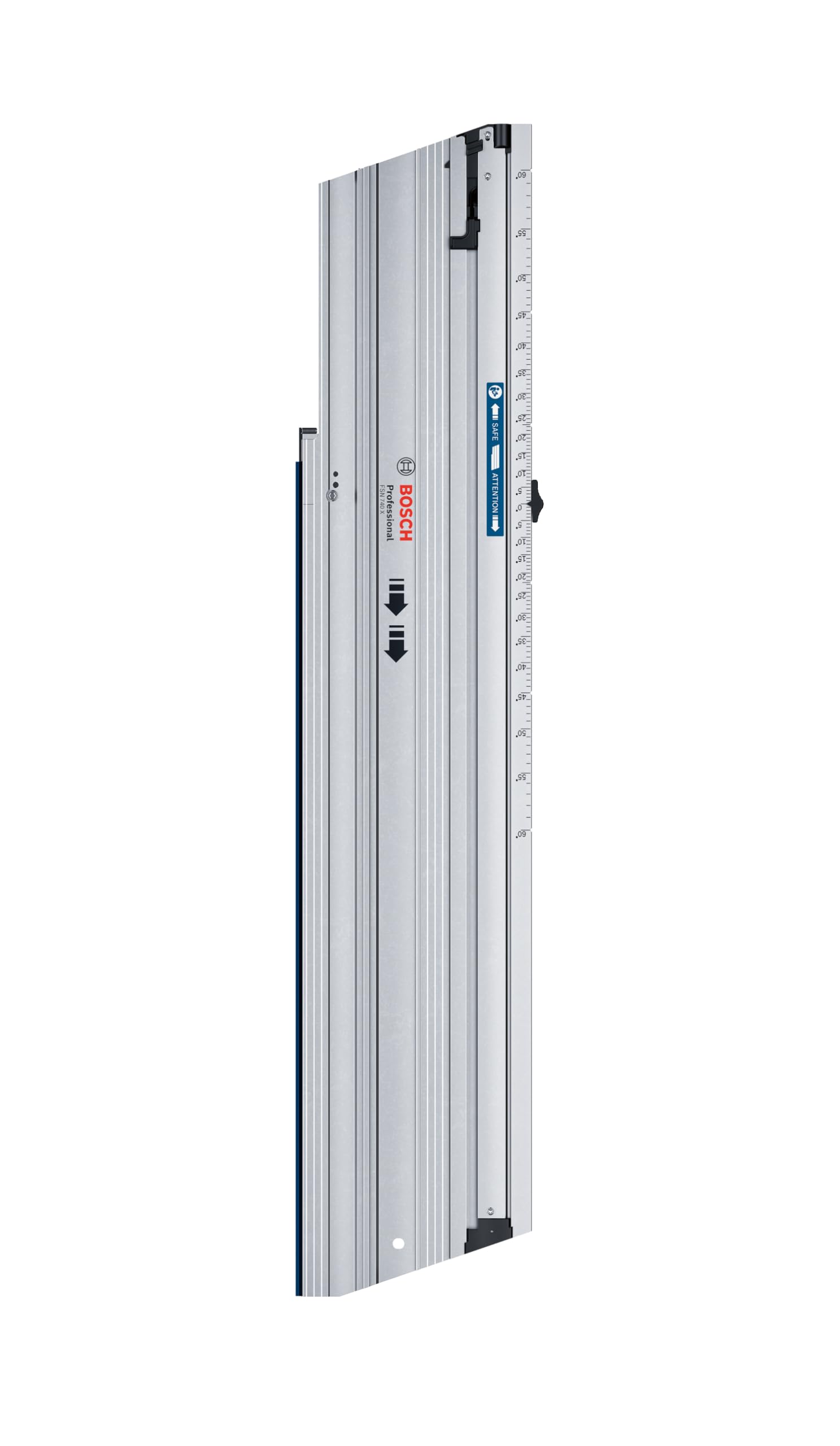 Bosch Professional Binario di guida per tagli trasversali FSN 740 X (compatibile con GKS 18V-57-2 GX, tagli angolari -60°/ +60°, lunghezza 740 mm)
