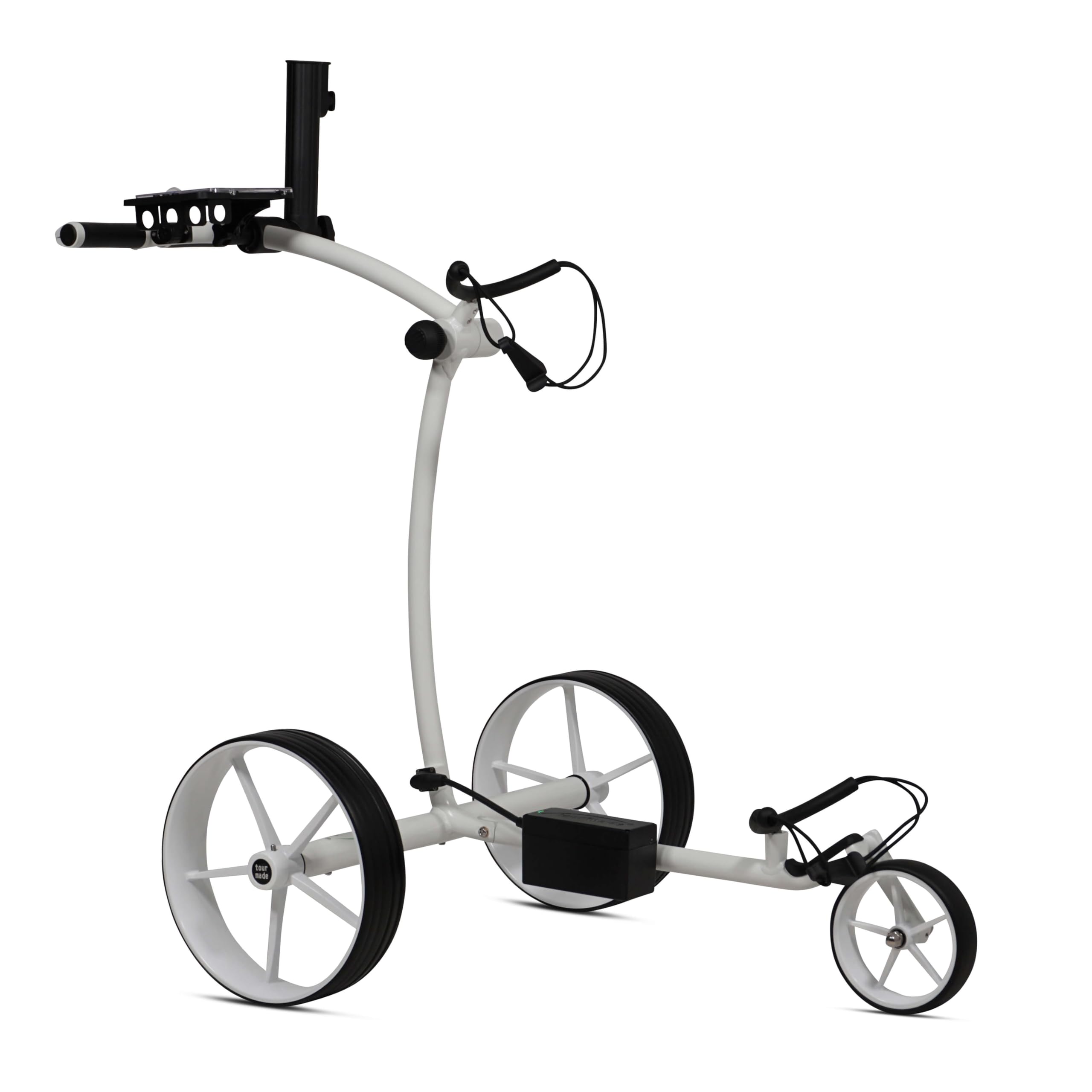 tour made Carro de golf eléctrico RT-670S. Pesa solo 5,5 kg. Gracias al freno de estacionamiento, freno de descenso y equilibrio de suspensión, perfecto para lugares montañosos. Calidad de marca