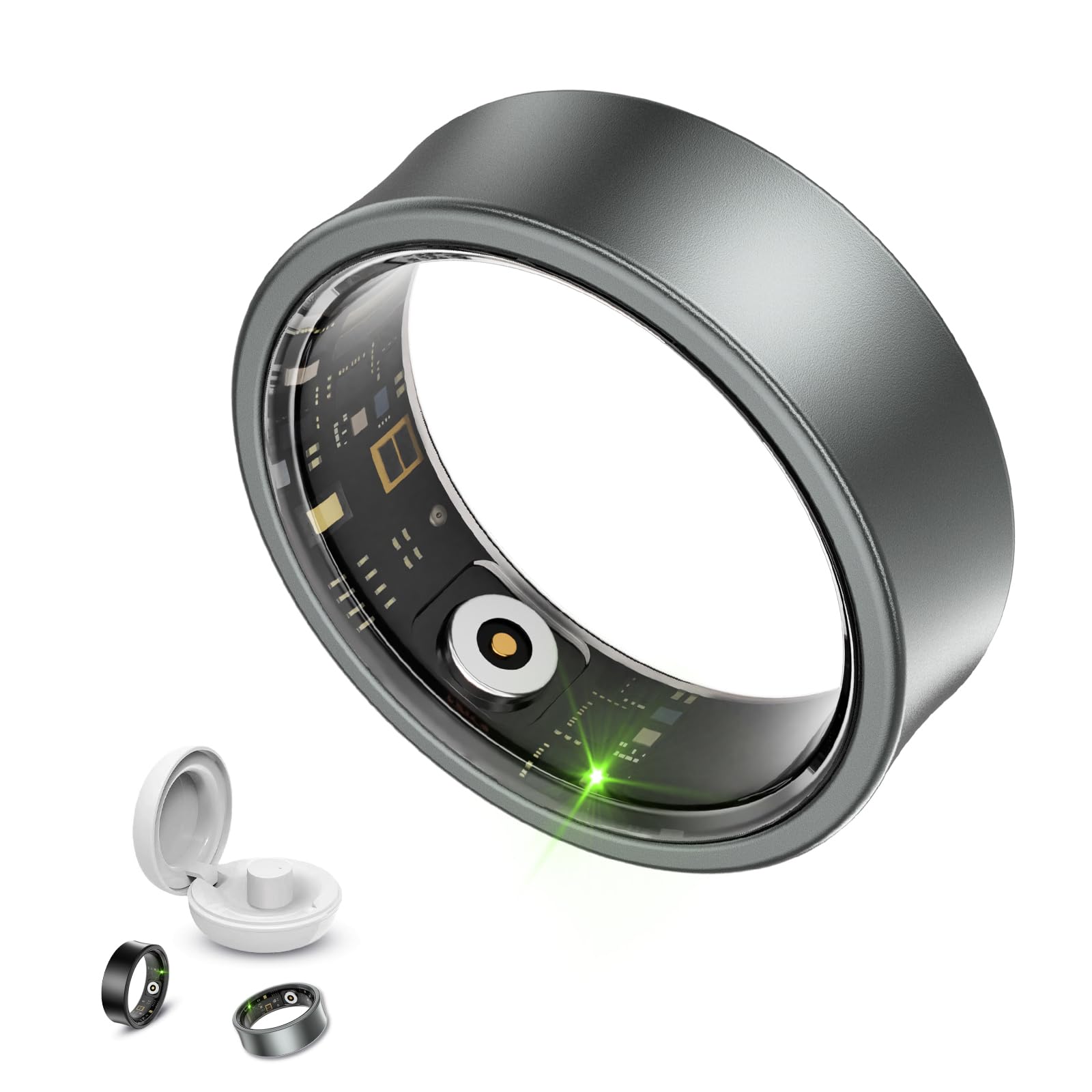 Aichiken Smart Ring Health Tracker, Heart Rate Fitness Tracker, Activity Trackers for Man&Women -Sleep&Exercise Monitor Heart Rate,Blood Oxygen,Waterproof Sleep Tracking Wearable (Silver, 10)