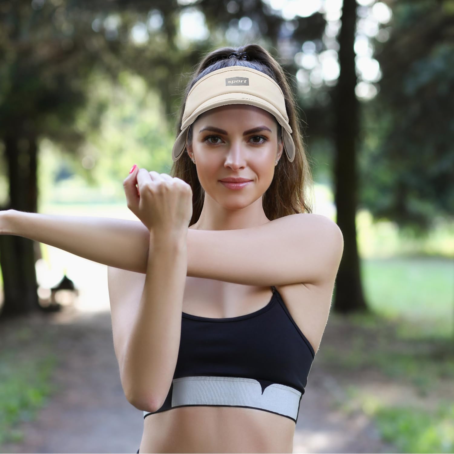 Peicees Wide Brim Visor for Women Men Golf Hat UV Sun Protection Cap for Beach Tennis Running Sunshade Hat UPF 50+