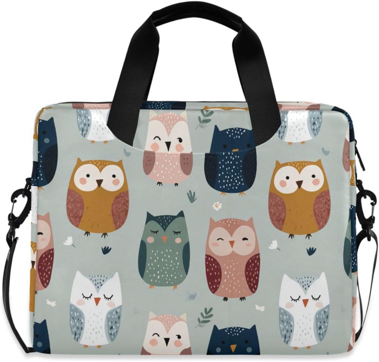 Laptop Sleeve Case 15-16 Inch Stylish Computer Bag Cartoon Colorful Owl Cute Computer Sleeve with Zipper for Work Journey