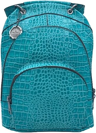 turquoise leather backpack