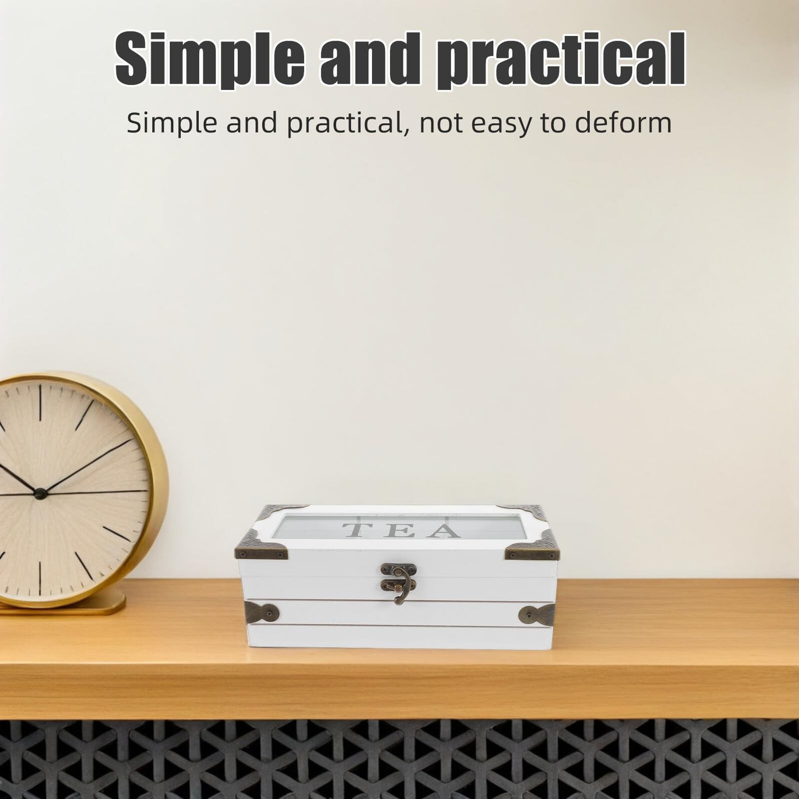Holz teebeutel aufbewahrungsbox mit Deckel Multifunktions Organizer Fach für Tee Kaffee und Zucker Platzsparende Teeaufbewahrung für Küche und Eleganter Teebeutelhalter