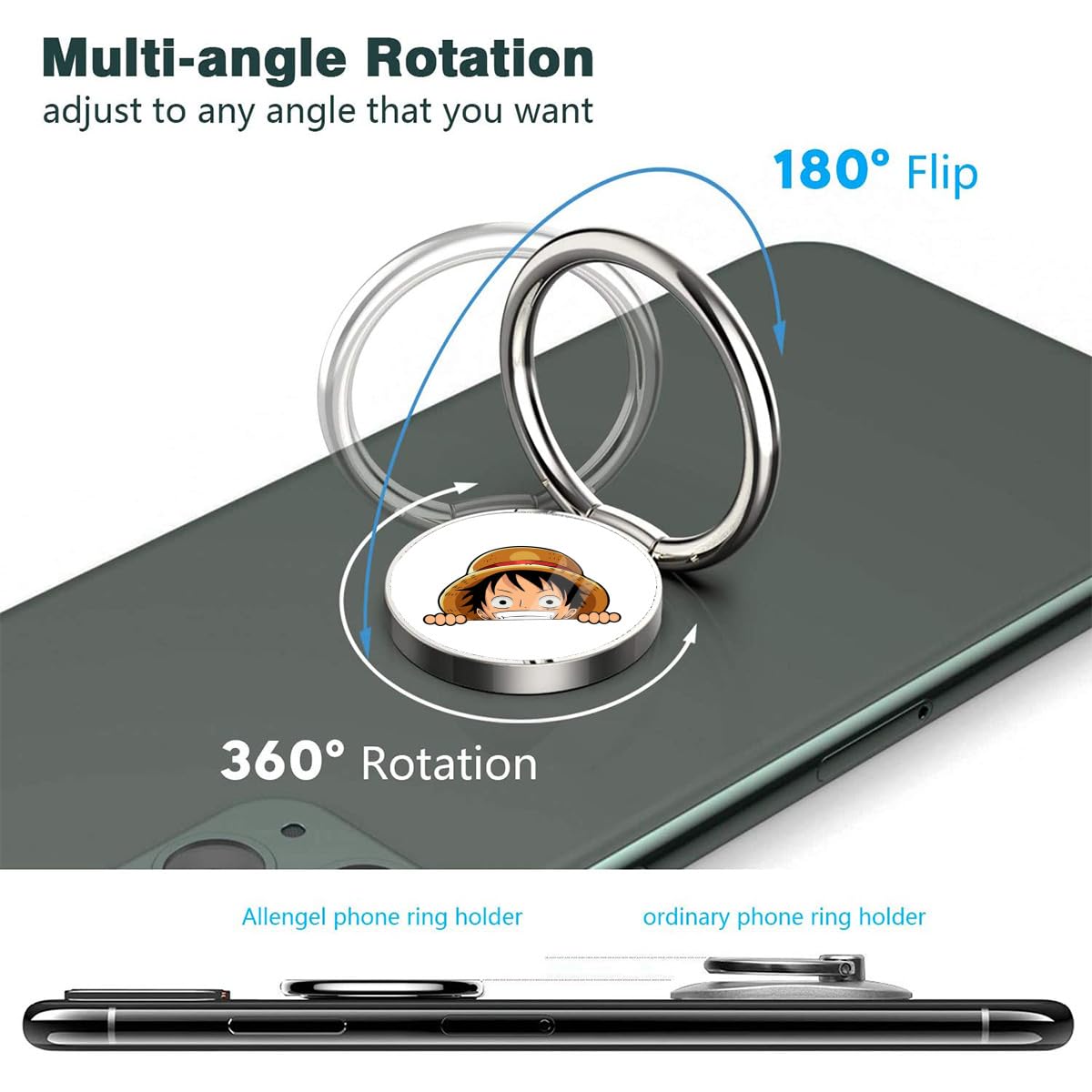 Amazon | スマホリング ワンピース ONE PIECE ルフィ ホールド