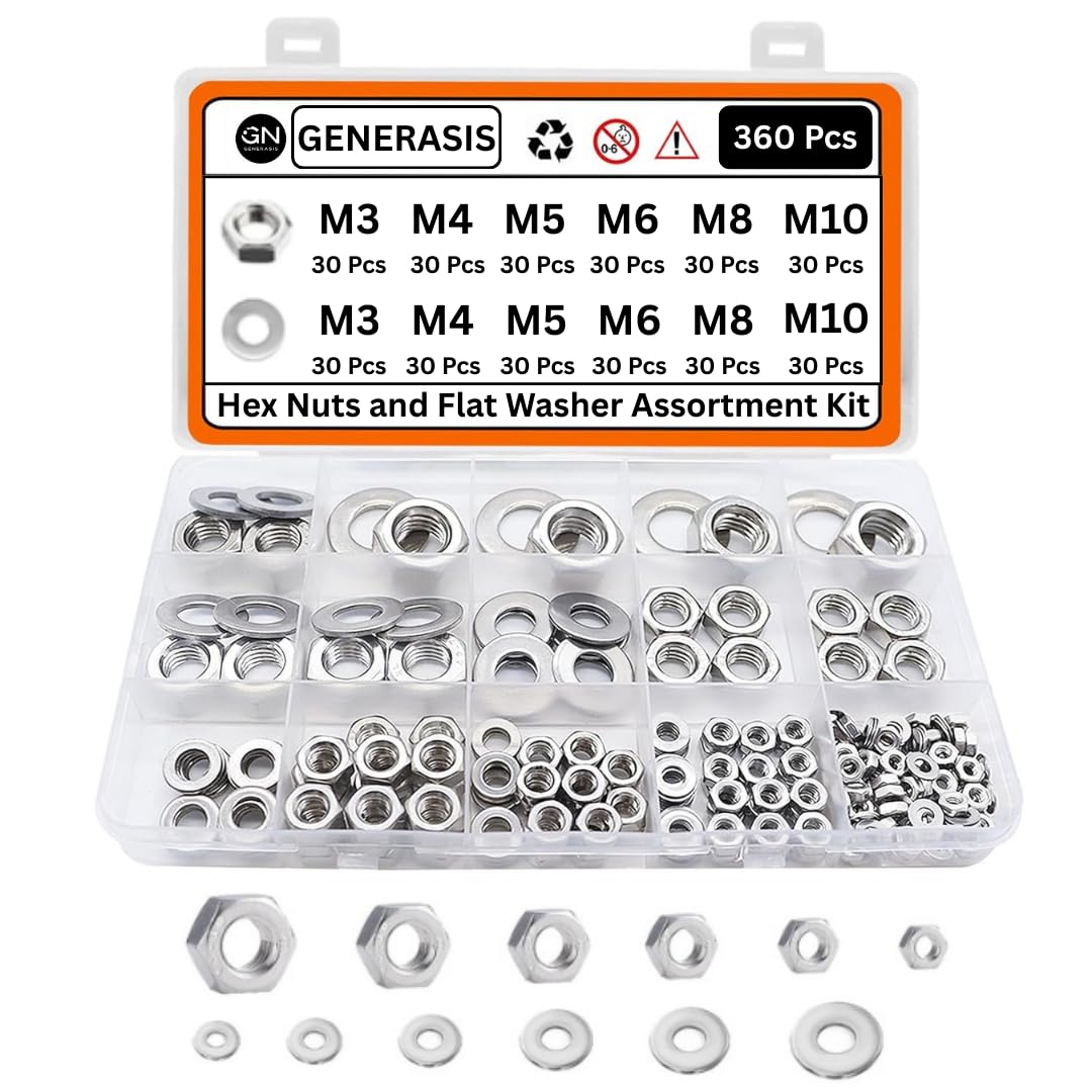 M&M Fasteners 1260pc Metric Class 10.9 Hex Bolt, Nut & Washer Assortment Kit - Zinc Plated Steel-537152