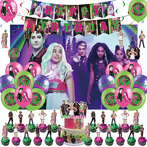 Movie Birthday Party Supplies For Zombie Include Banner, Backdrop, Cake Topper, Balloons, Zombie Party Supplies Birthday Decorations For Boys And Girls #TOP4