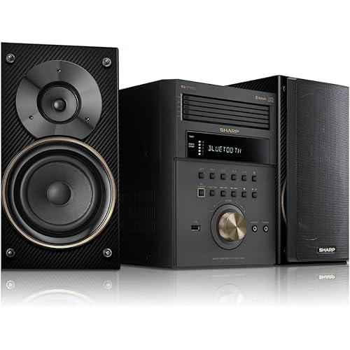 Sharp XL-BH250 Limited Edition 5-Disc Bluetooth Speaker System with USB, AM/FM, and Champagne Gold/Carbon Fiber Finish