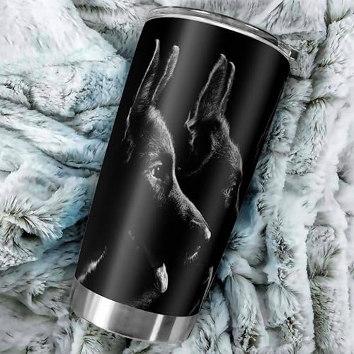 Miniatura 5 de Vaso de acero inoxidable con aislamiento térmico de pastores alemanes negros para adultosniños, 20 onzas, multicolor, 20 onzas