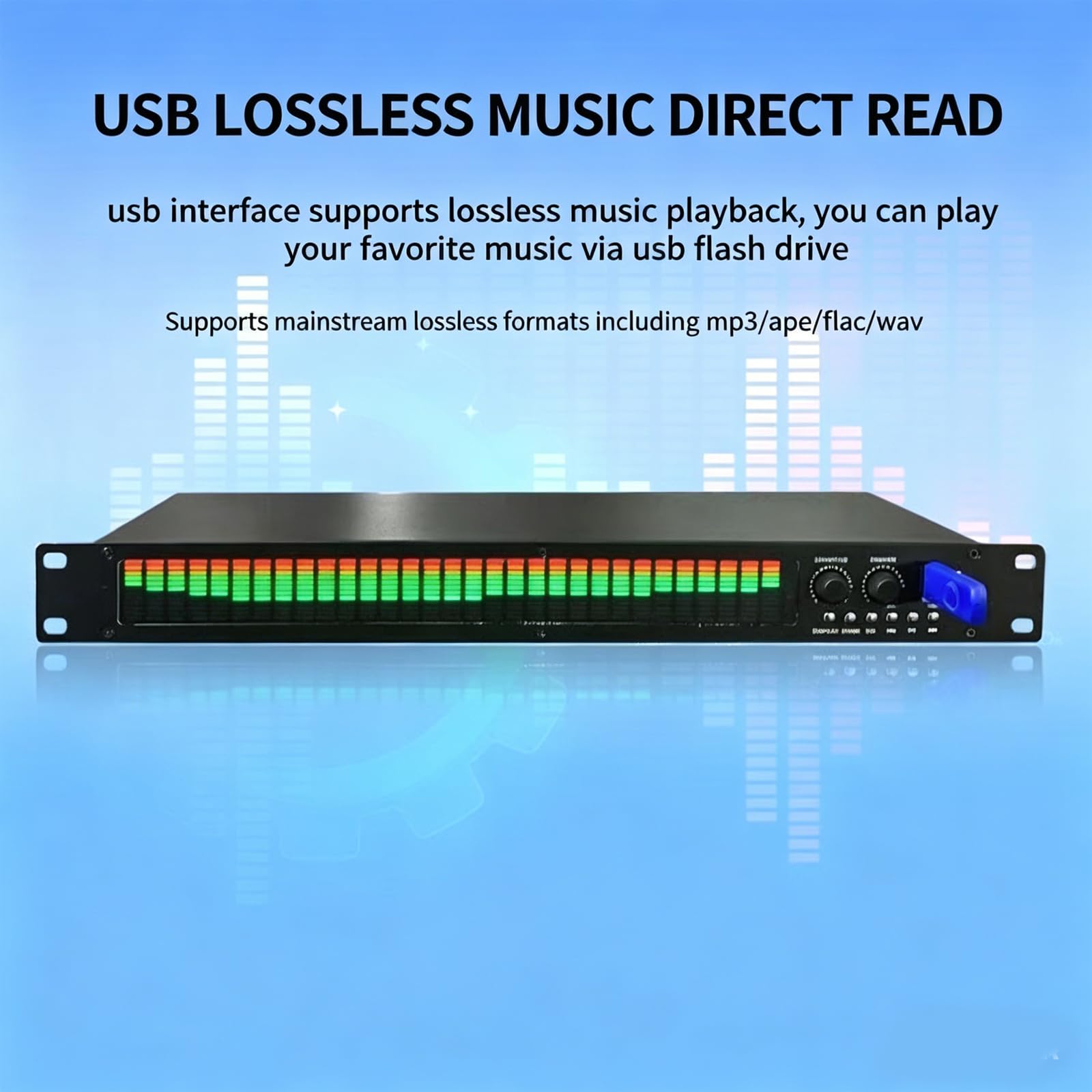 Processore equalizzatore digitale a 31 bande, antiriflesso, luminosità e sensibilità LED regolabili, segnale stabile senza distorsione per home theater karaoke studio
