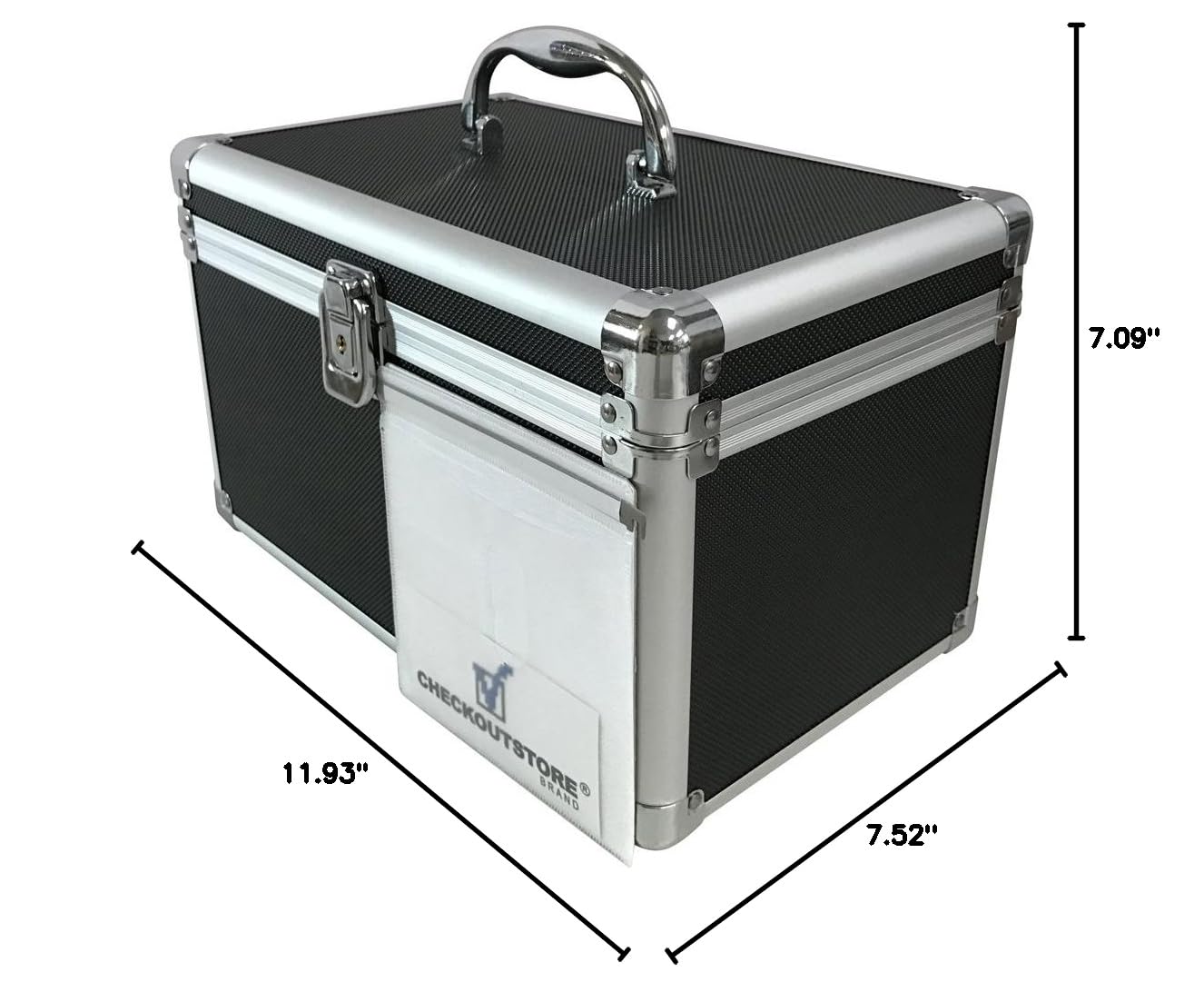 CheckOutStore (2) Aluminum CD/DVD Media Hanging Sleeves Storage Box (Holds Up to 200 Discs) (Black)