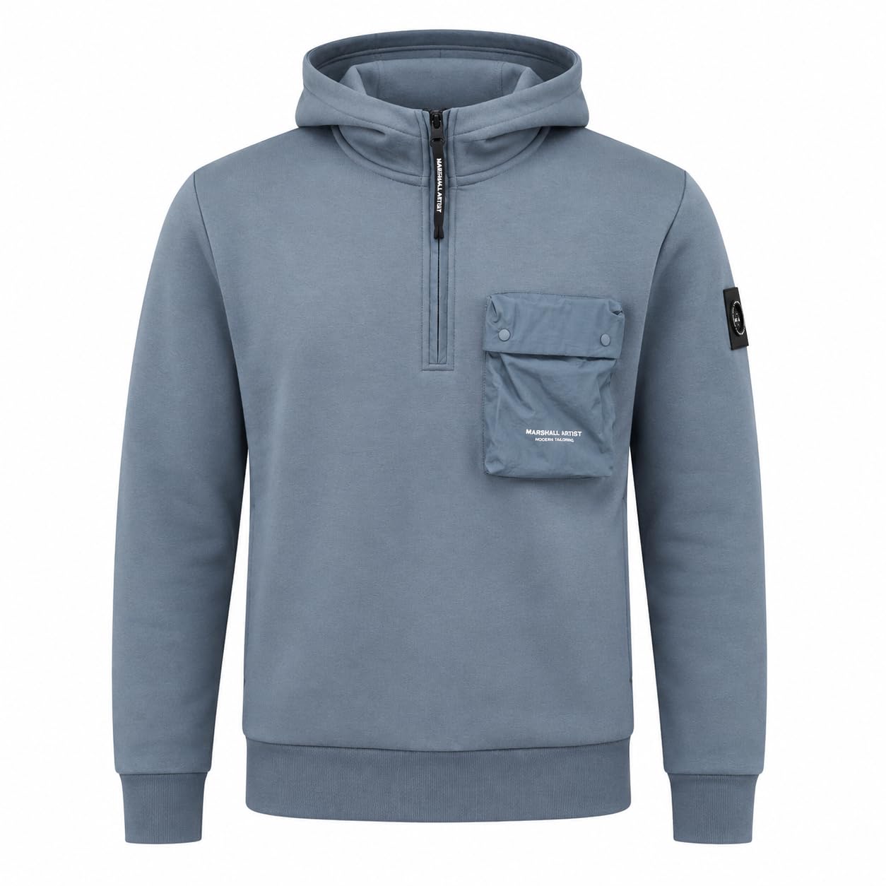 Marshall Artist Men's Centro 1/4 Zip Hooded Sweatshirt Storm Grey