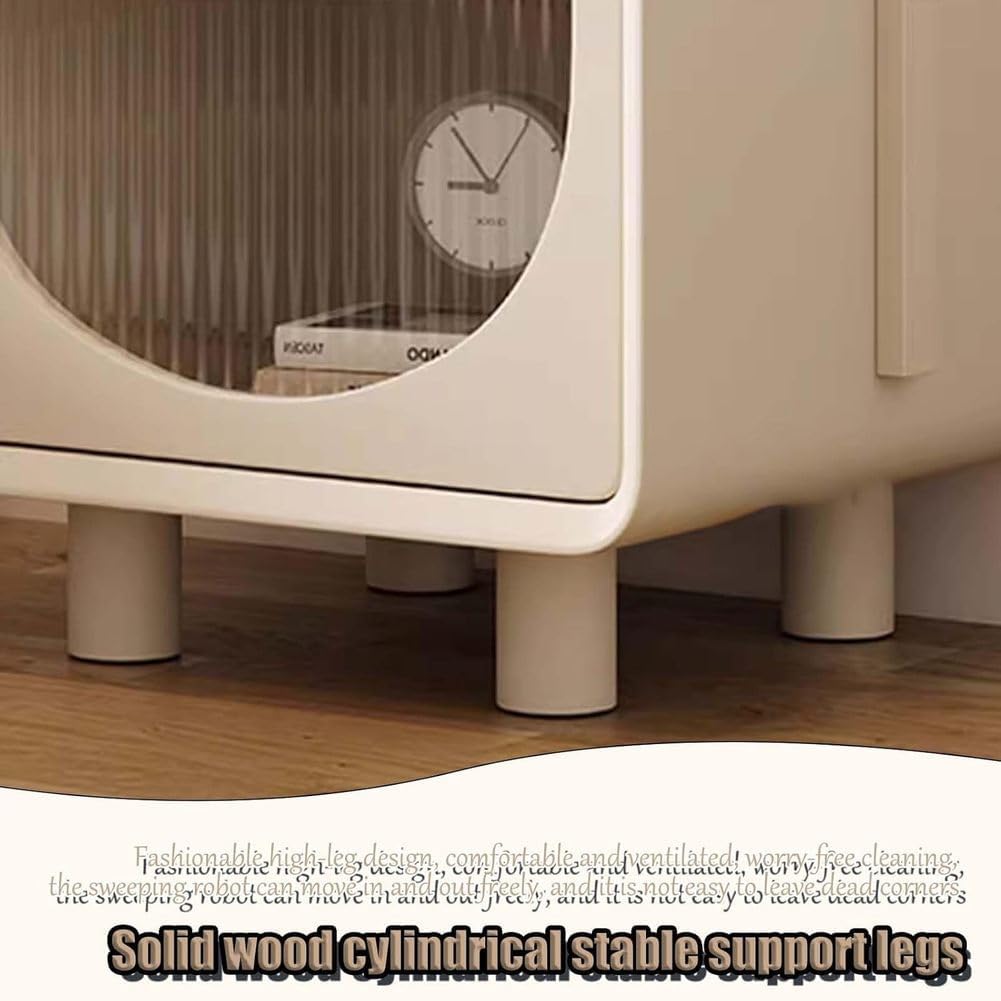 Beige,40 * 40 * 52CM,Cream Children's Bedside Table, Bedroom Bedside Table, Small Bedside Table with Storage Space for Bedroom, Living Room, Office