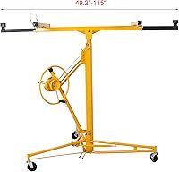 Vista 4 de Alzamiento de panel de elevación para paneles de yeso, 6 a 16 pies (altura máxima) Elevador de gato de hoja para techo, ruedas giratorias rodantes