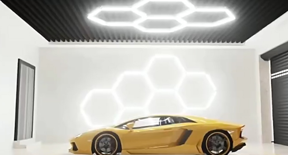 Hexagon honingraat LED-verlichting creëer een spectaculair lichtdesign