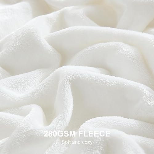 Vista 57 de Hansleep Manta de vellón tamaño individual, color verde azulado, suave y acogedora manta de franela mullida para cama, sofá, viajes, campamento