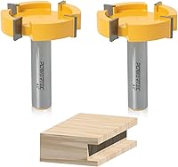 Vista 15 de Juego de broca de enrutador POWERTEC T Track y 10 juegos de pernos de tuerca T-Track de 1/4" hexagonal, broca de enrutador T Track con punta