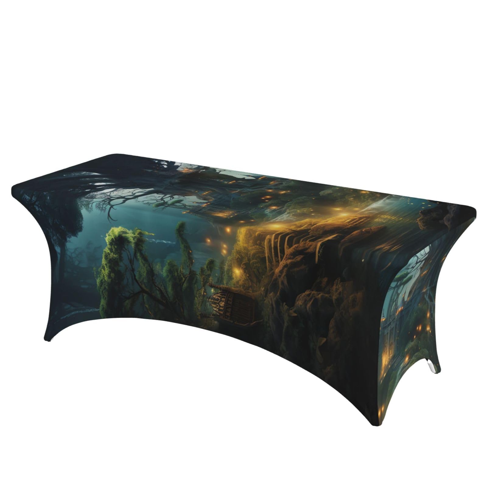 Nappe rectangulaire élasthanne 180cm infroissable pour buffet de fête