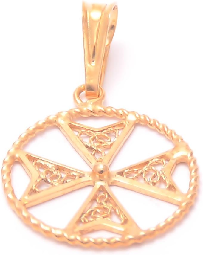 FILGREE Hallmarked MALTESE CROSS of St John 9ct 9k Gold Pendant Charm Handcrafted in Malta