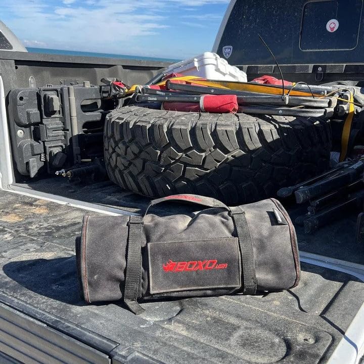 Image of Boxo USA Combo Tool Roll 82-Piece Metric and SAE Tool Roll and Dry Bag - Compact Organizer for Tools