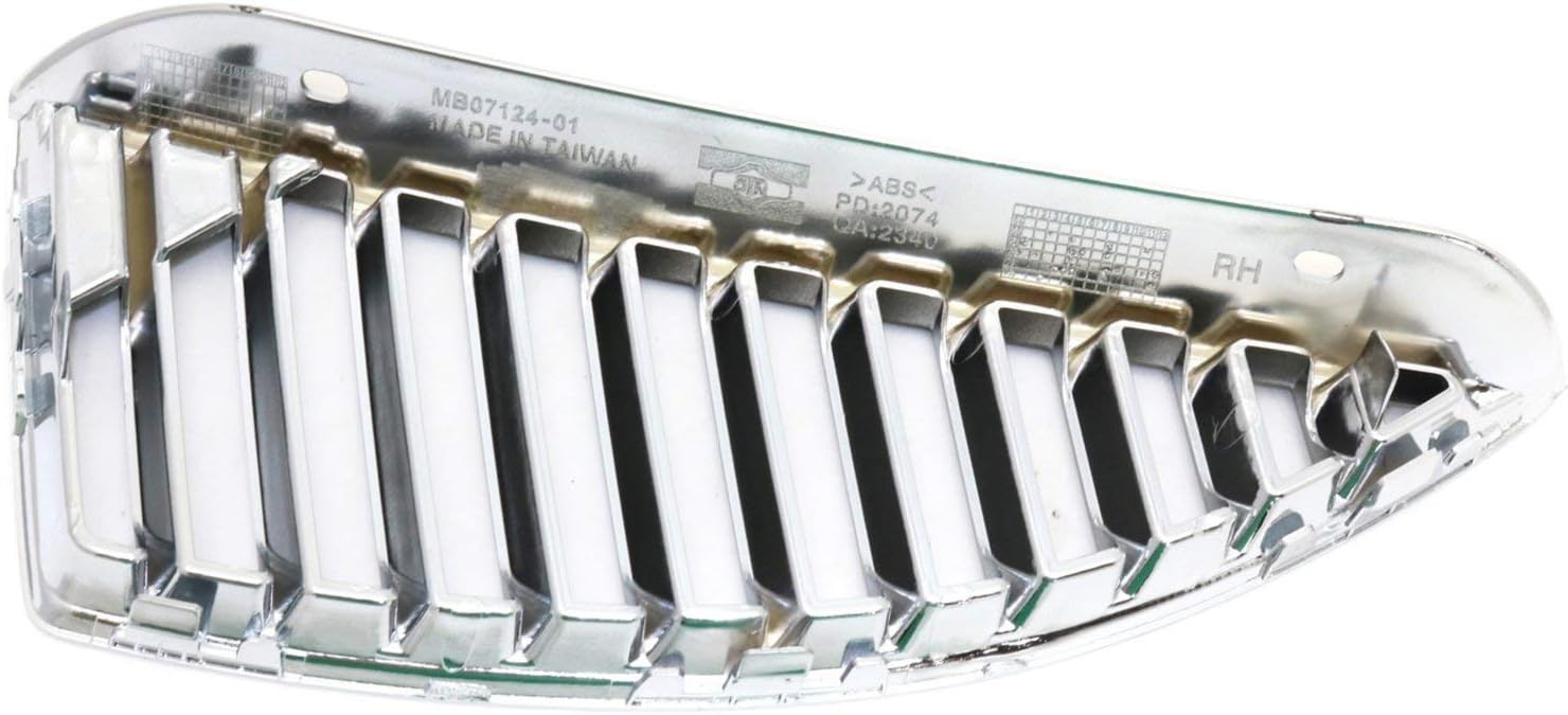 Garage-Pro Grille Assembly Set of 2 Compatible with 2004-2005 Mitsubishi Lancer Chrome Shell with Silver Black Insert