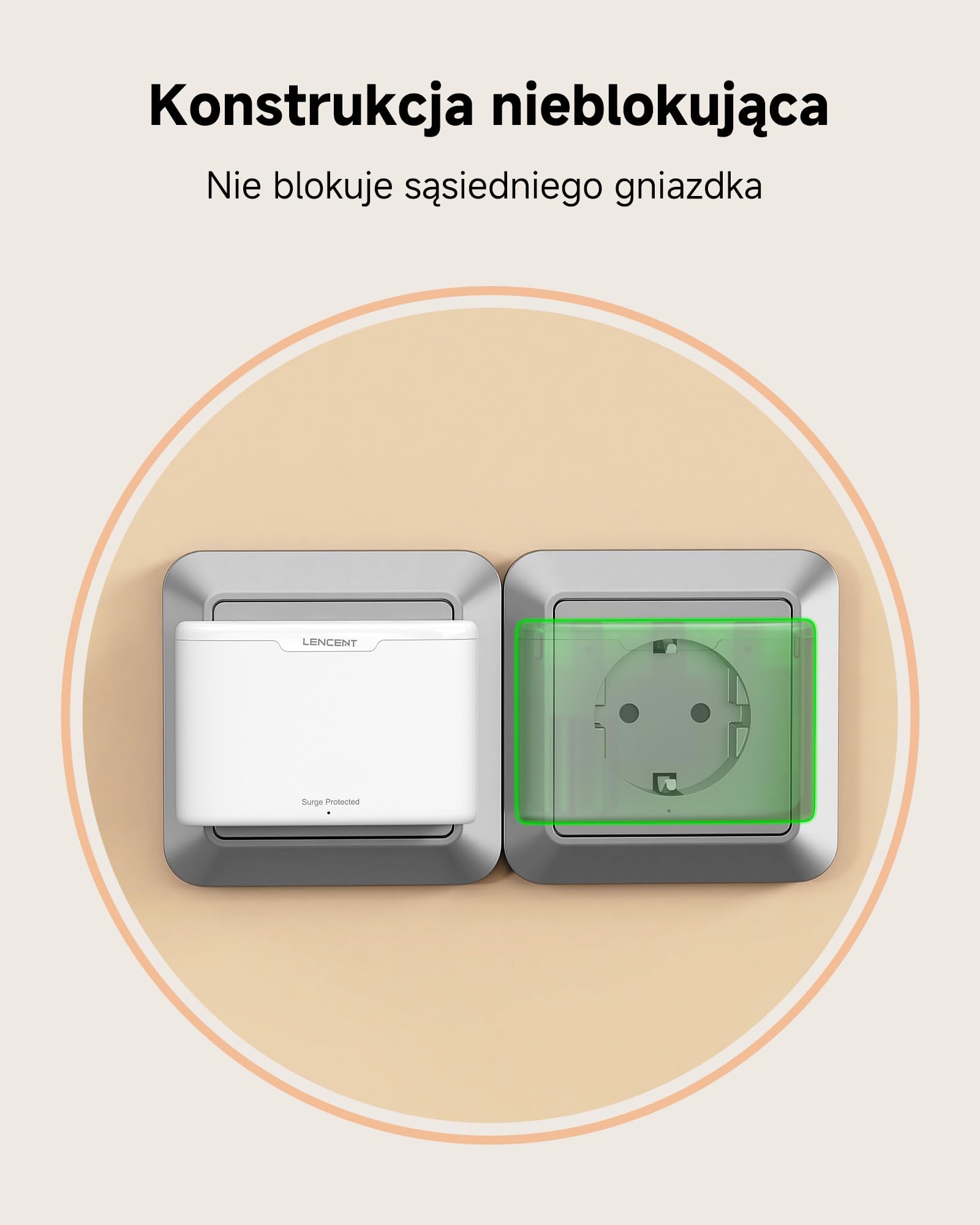 LENCENT Ładowarka USB Slim do ściany, wtyczka do ładowania EUładowania | z 4 gniazdami 17 W USB-C Ładowarka szybkie ładowanie, kompatybilna z iPhone 17/16/15, iPad, telefon komórkowy, tablet