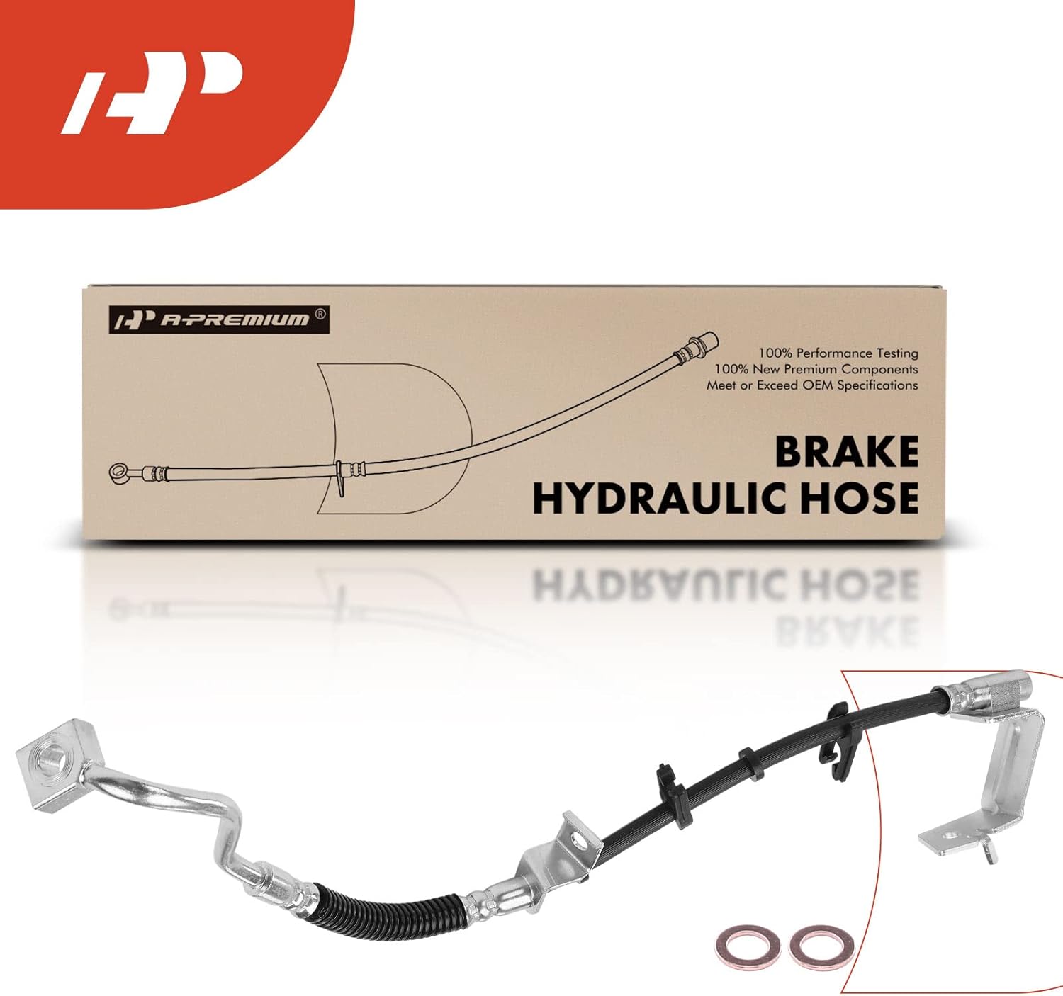A-Premium Front Driver Brake Hydraulic Hose Compatible with Select Ford Models - For Mustang 2005-2014 - Replace# 8R3Z2078G