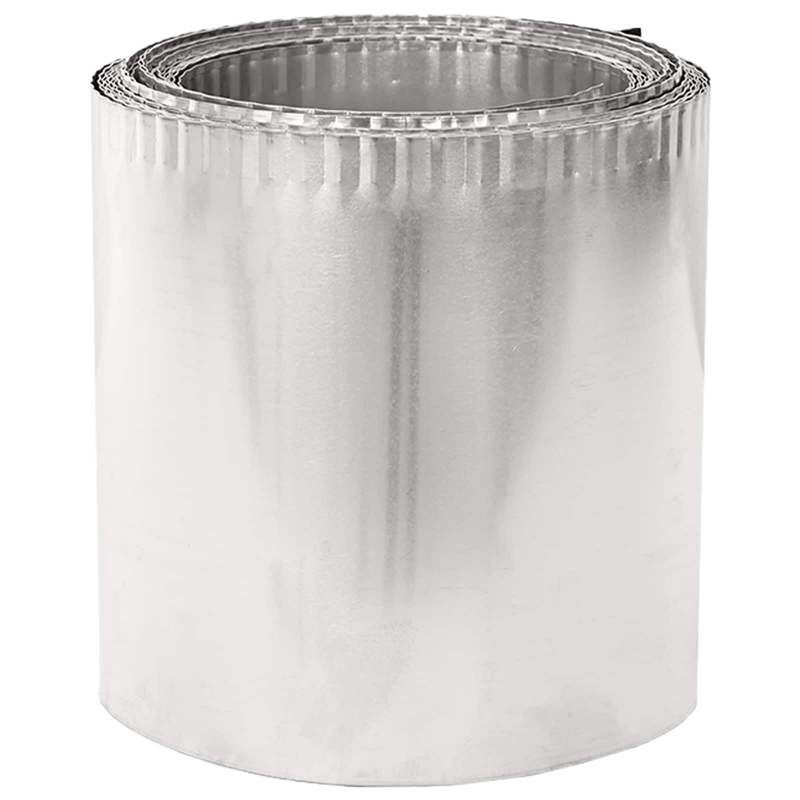 Bordure de pelouse en acier galvanisé argenté 5 m x 25 cm