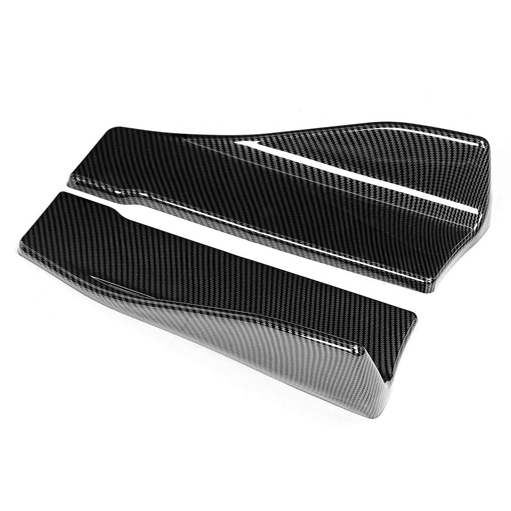Minigonne laterali in carbonio per auto, Minigonna laterale per auto da 35 cm/Paraurti posteriore Splitter per labbra Grembiuli alettati Fibra di carbonio compatibile con automobili universali