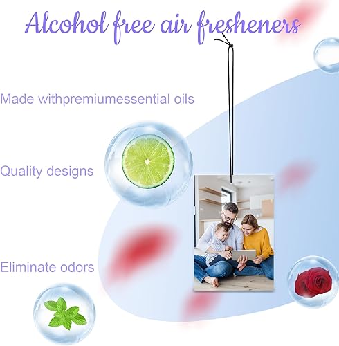 Miniatura 8 de Ambientadores personalizados con imagen - Ambientador de aire personalizado con foto de doble cara para automóvil, ambientadores con olor con imagen