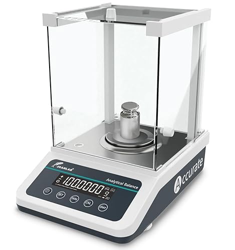 JOANLAB Balanza analítica digital de 0.1mg x220g balanza analítica automática de calibración interna de laboratorio de precisión con puerto serie