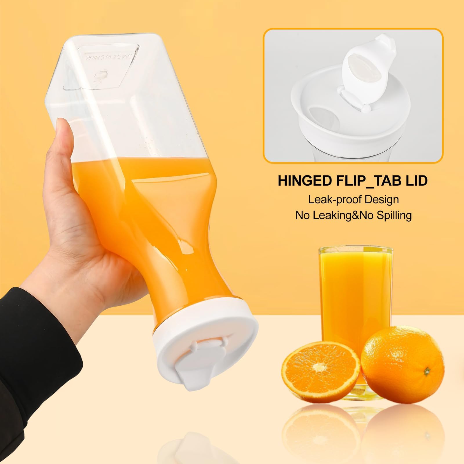 Set di 8 caraffe in plastica con coperchio, caraffe da 1 litro per bar mimosa, contenitori per succhi di frutta, bottiglia d'acqua, contenitore per latte, contenitori trasparenti per bevande per