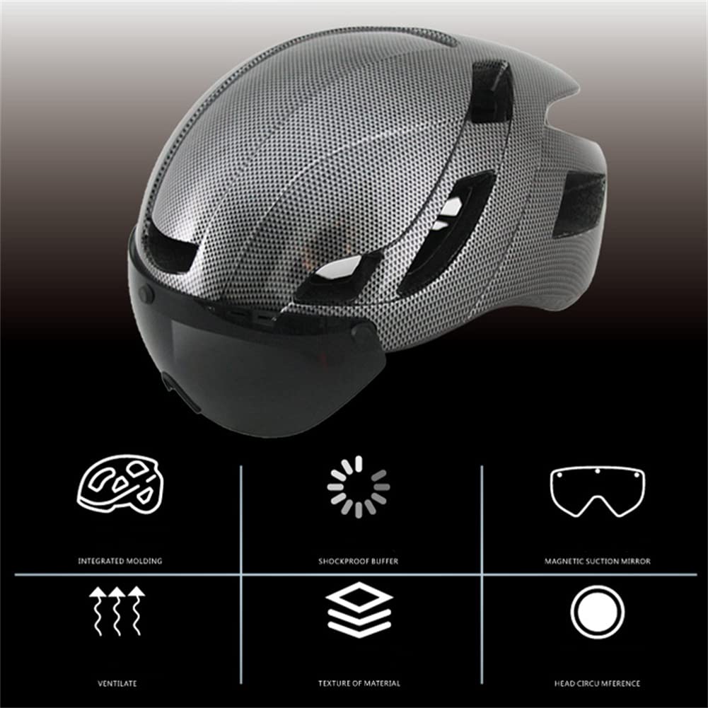Oddychający kask rowerowy drogowy, lekki kask jeździecki z gogle magnetyczne Visor, drogowa górska skórka skuter regulowany,E