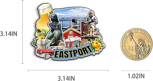 Miniatura 3 de Eastport Maine - Imán de madera para nevera, diseño 3D, para viajes, coleccionables, recuerdos, decoración hecha a mano