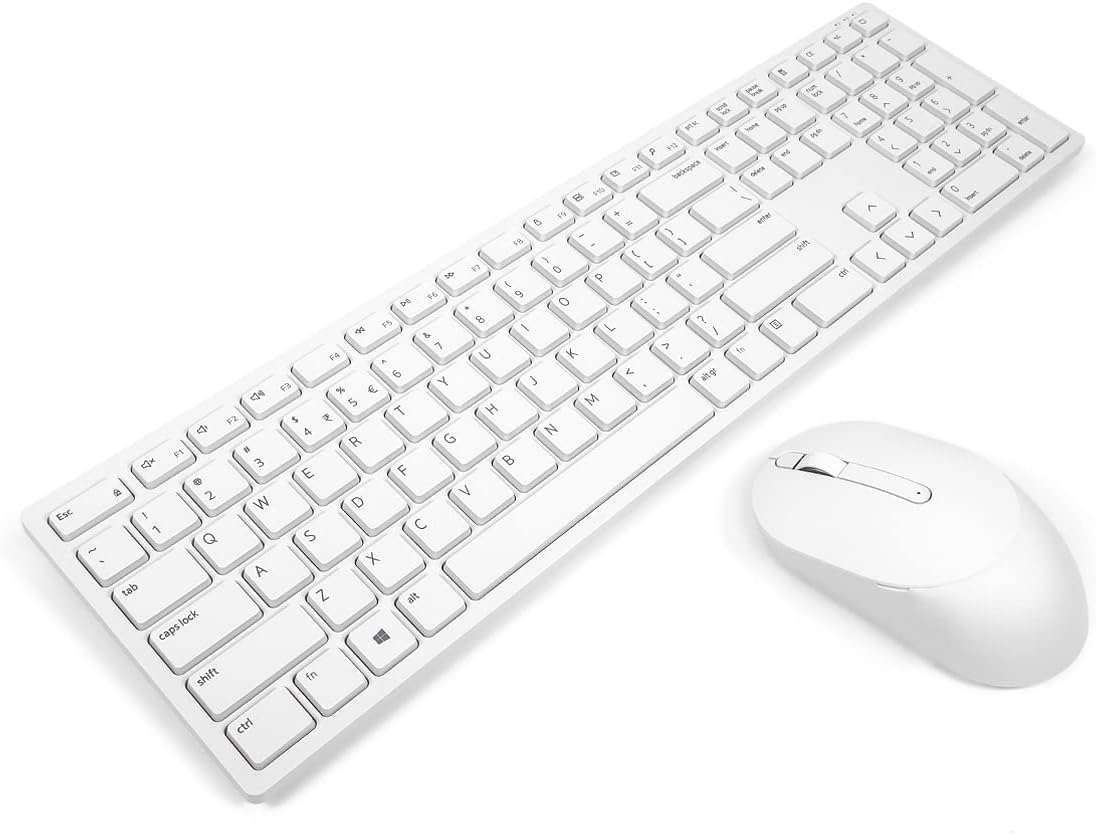 KM5221W Pro Wireless Keyboard and Mouse Set, UK (QWERTY), 2.4GHz, 128-bit AES Encryption, 4000dpi, White