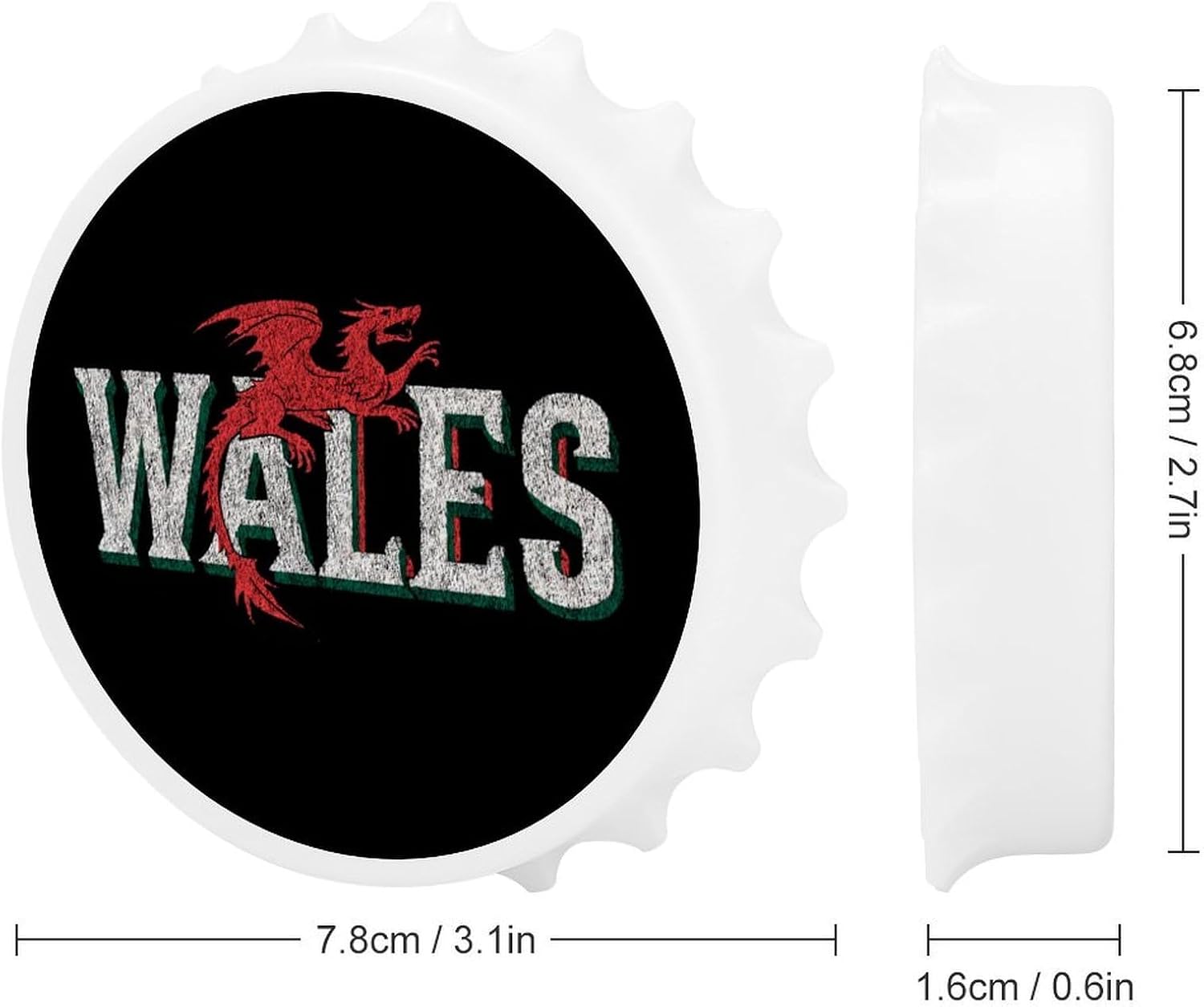 Wales Flag Dragon Bottle Opener Refrigerator Magnets for Beer Bartender Kitchen 3.1 Inch image 2