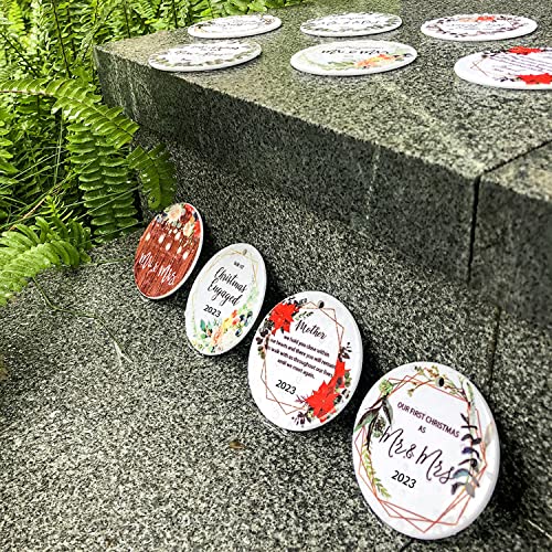 Kooer 2023 Our First Christmas As Mr & Mrs 1St Christmas Ornament Wedding Gift Newlywed Gift First Christmas Ornament Bridal Shower Gifts #TOP4