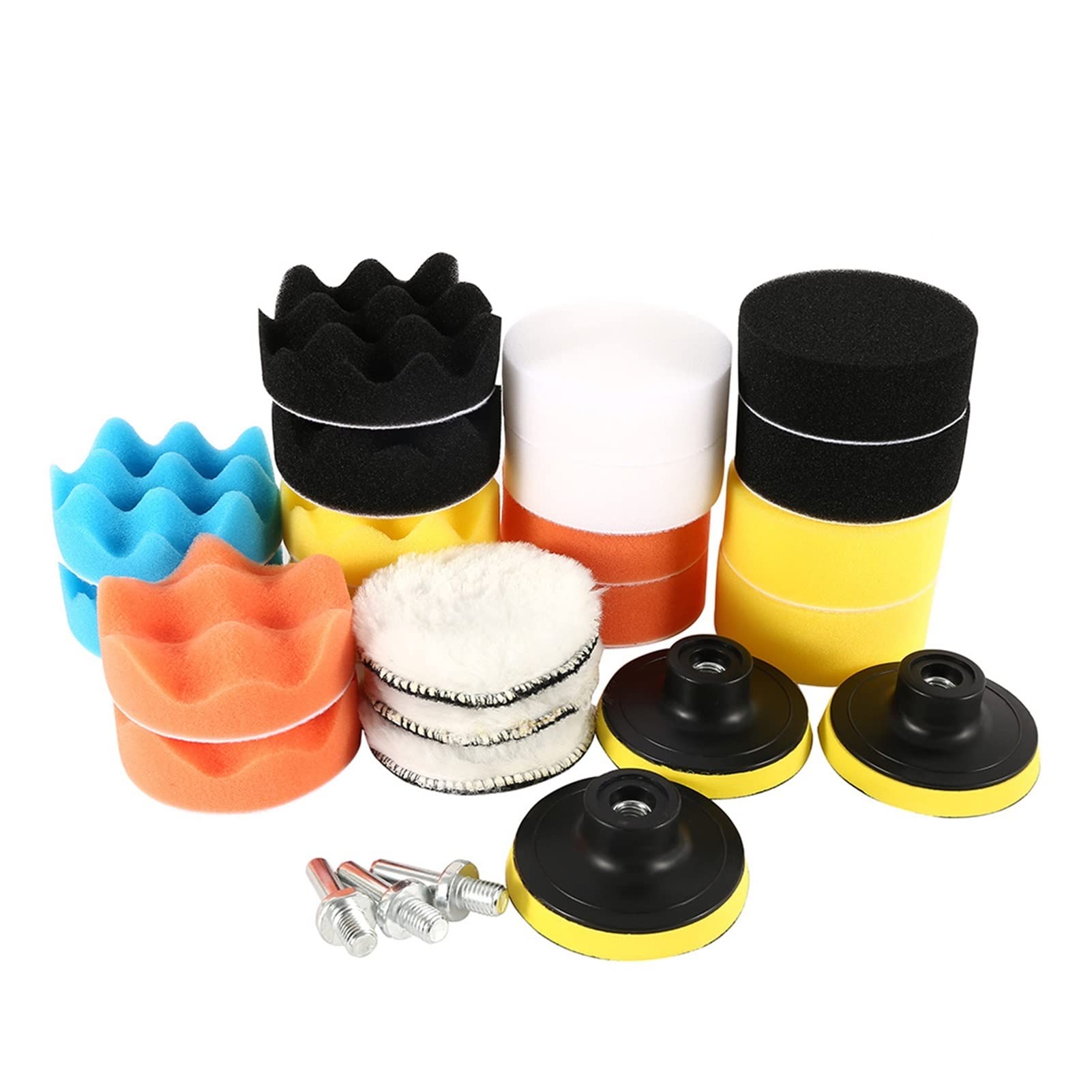 yaoqijie Auto Polierschwamm Pad Selbstklebende Buffing Wachsschwamm Auto Waschen Polierer Bohrer Adapter Zubehör Auto Polierscheibe Lasting (Color : 25pcs)