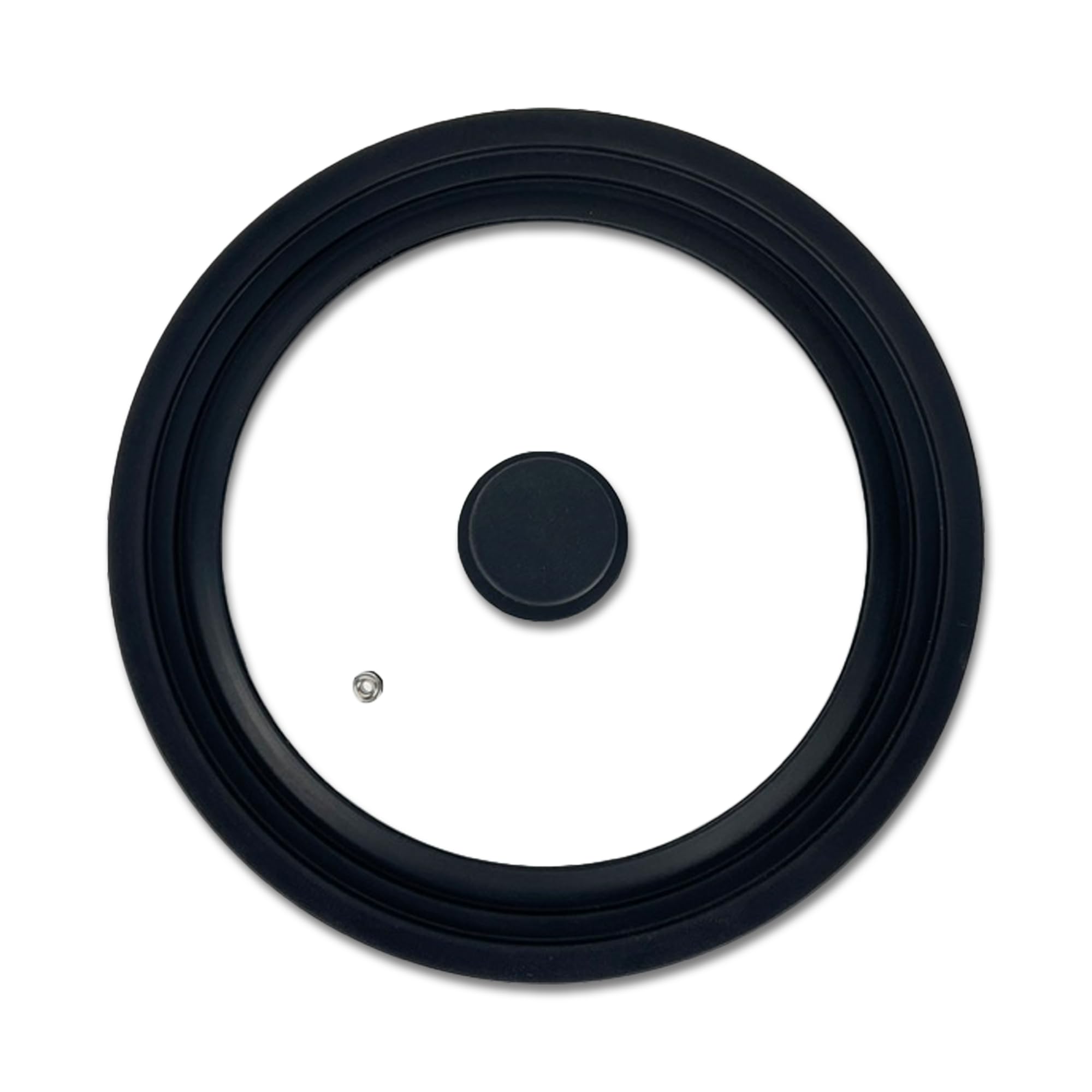 Homatz Black Universal Pots Pans Lid Fit For 24Cm, 26Cm, 28Cm Cookware, Tempered Glass Lid - Cooking Pots Saucepan Frying Pan & Skillets Cover - Heat Resistant Silicon Rim & Knob