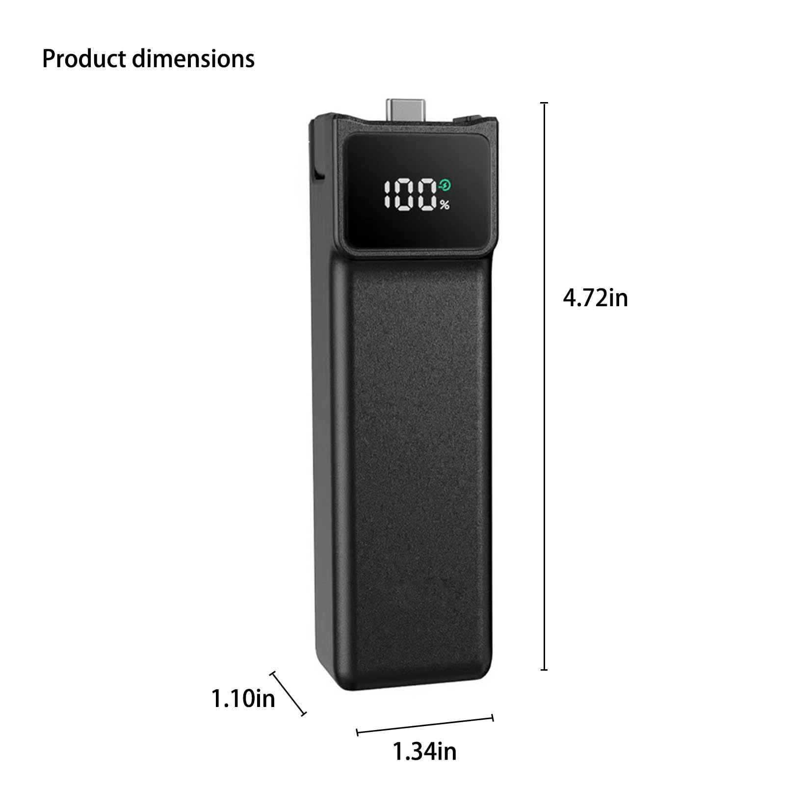 Poignée d'alimentation rechargeable avec crochet intégré et écran numérique pour l'enregistrement vidéo