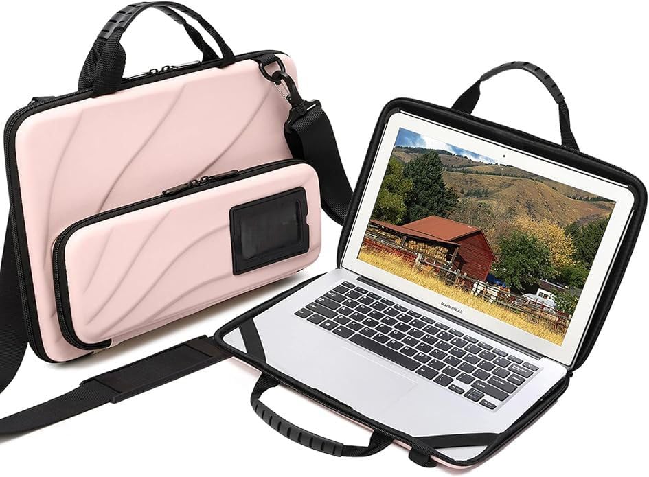 Image of 360All Around Protective Hard Shell Unisex Shockproof Laptop Bag Case Cover with Shoulder Strap, Messenger Bag with Superior Protection