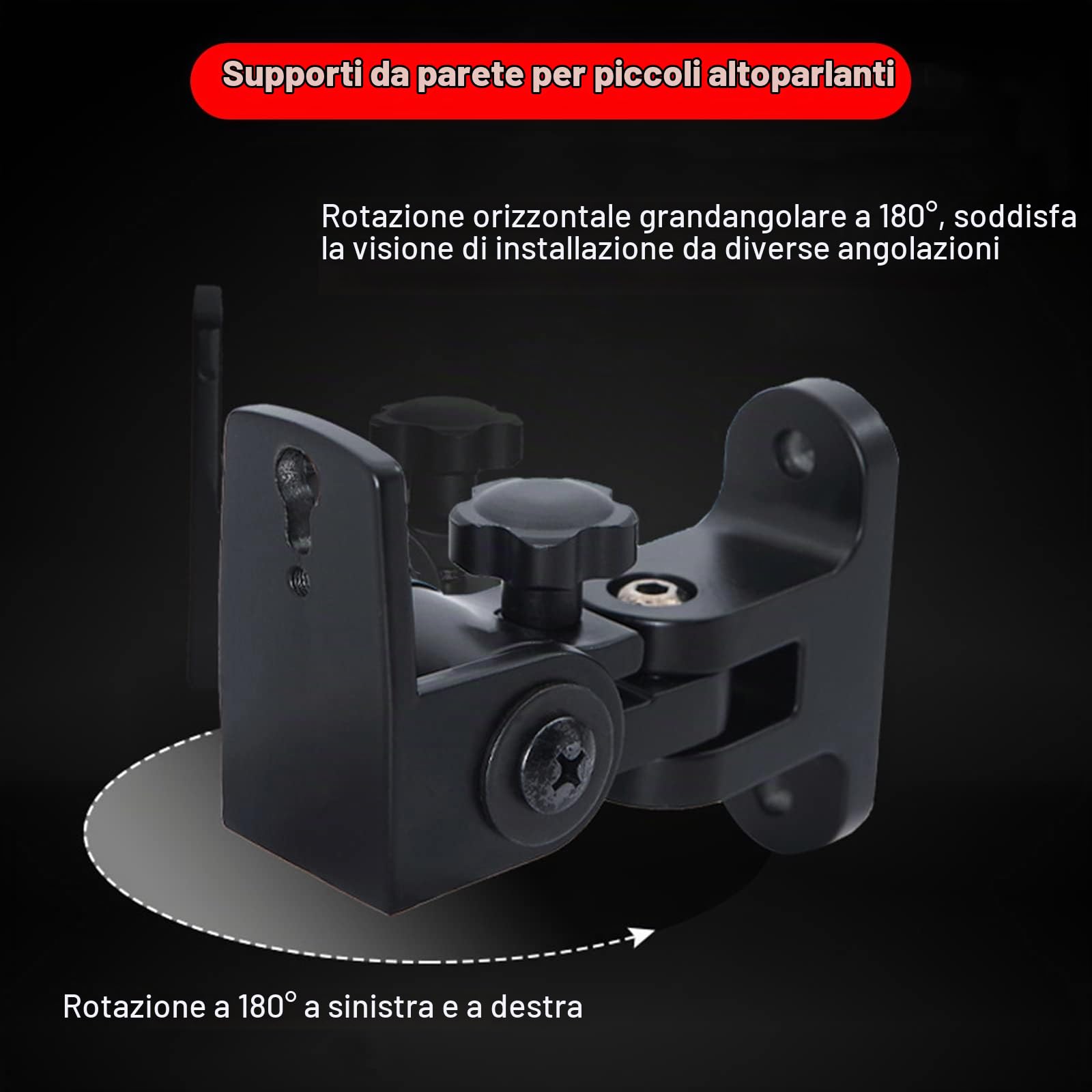 BS-218pro - Supporto da parete per altoparlante piccolo, supporto da parete per altoparlante da scaffale, può contenere fino a 30 libbre (2 pacchetti nero)