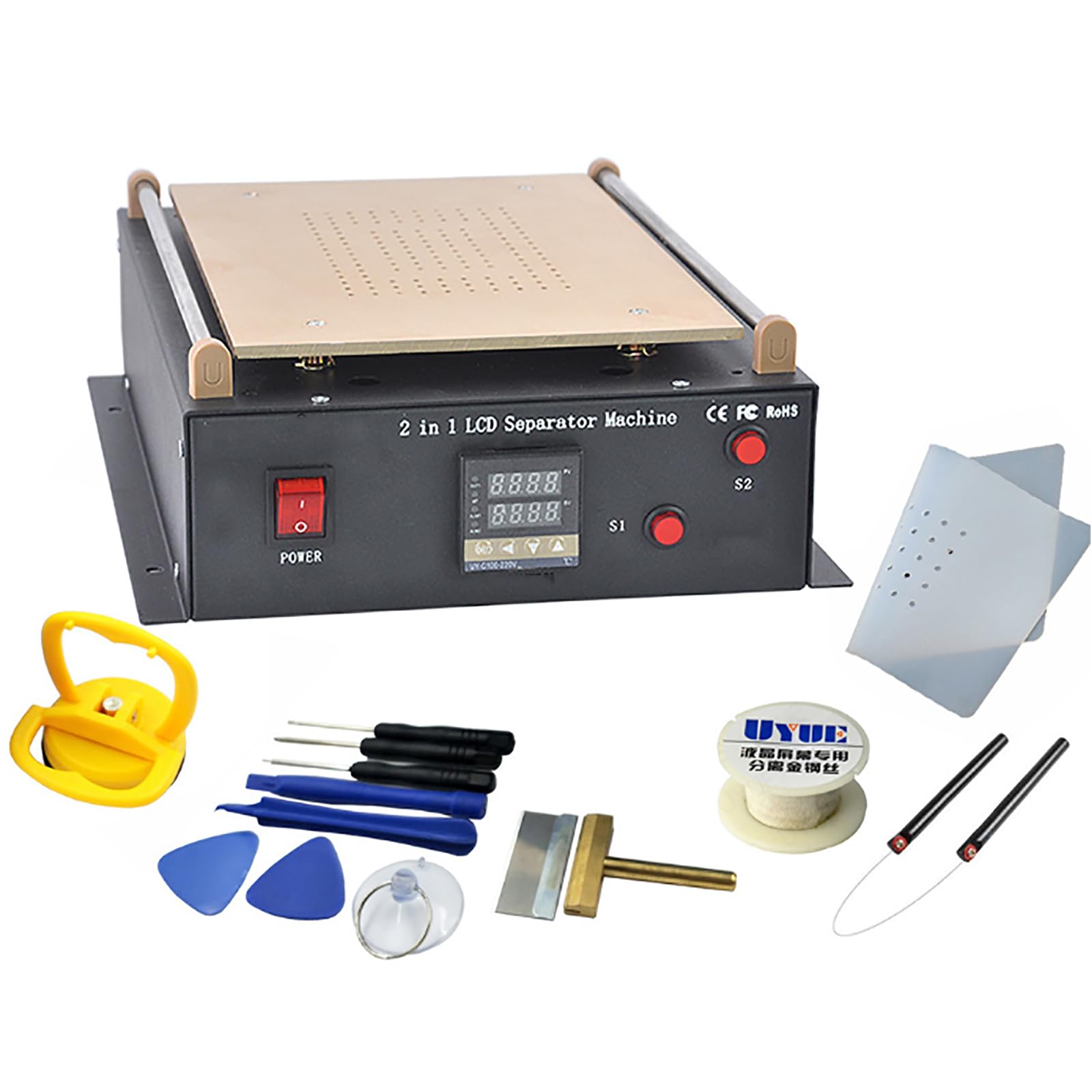 Separador De Pantalla De 600 W, Máquina De Reparación De Pantallas Digitales LED De 19 X 29 Cm, Rango De Temperatura: 50 ℃ ~ 180 ℃, para Reparar Teléfonos Móviles De Menos De 17 Pulgadas