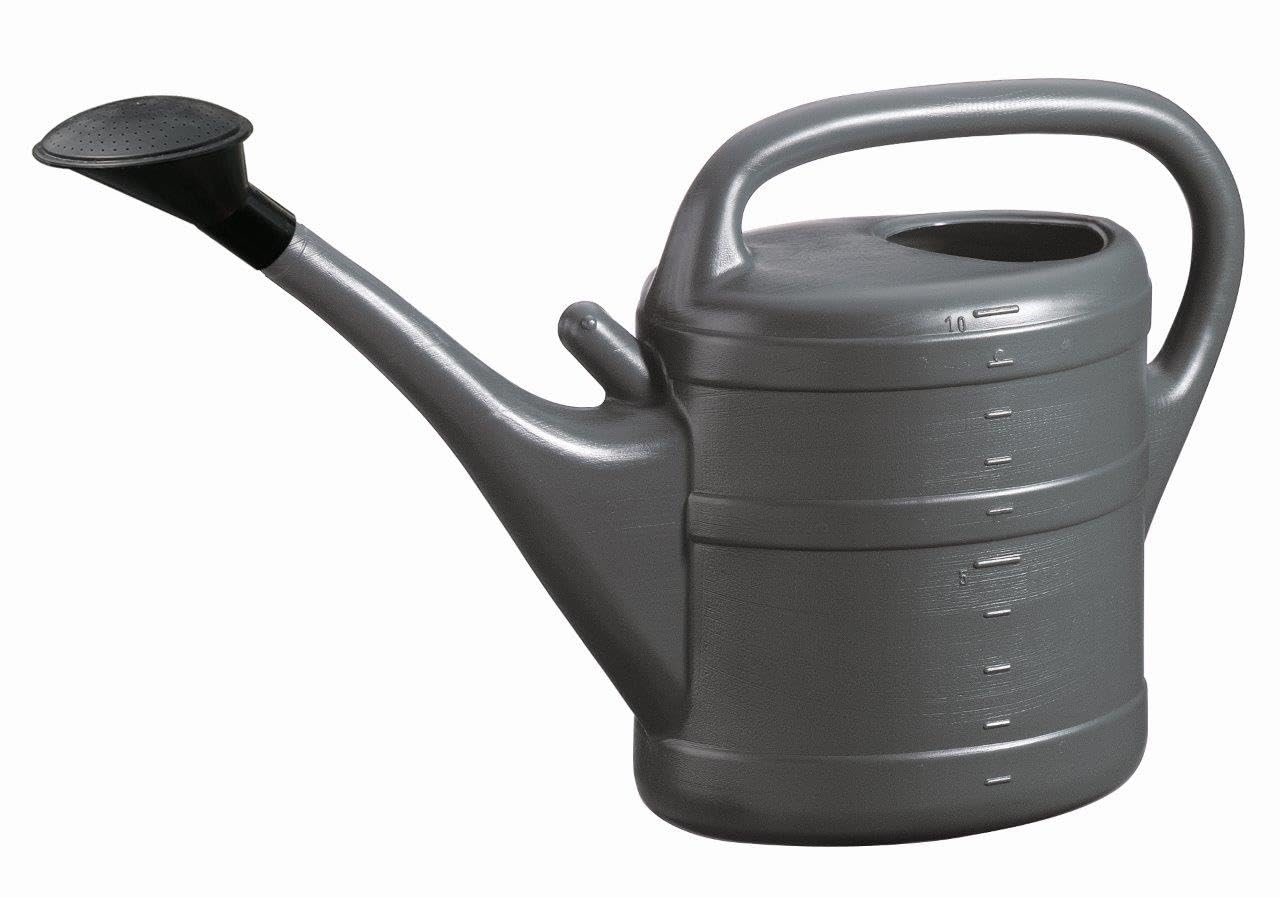 5X 10L Gießkanne ANTHRAZIT - Optimal für Garten und Zimmerpflanzen - Inklusive GRATIS 1x KOVA Kühlschrankmagnet - Kunststoff-Gießkanne, Farbauswahl, Giesskannen 5er Pack je 10 Liter