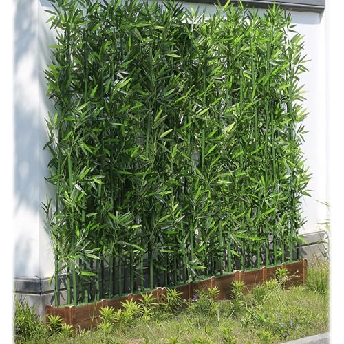Bflcttbd Árbol de bambú Artificial Planta de bambú Artificial for Exteriores, 100, 150 y 180 cm de Altura, Separador de privacidad.(0.5M Base-8,150CM/59.1)