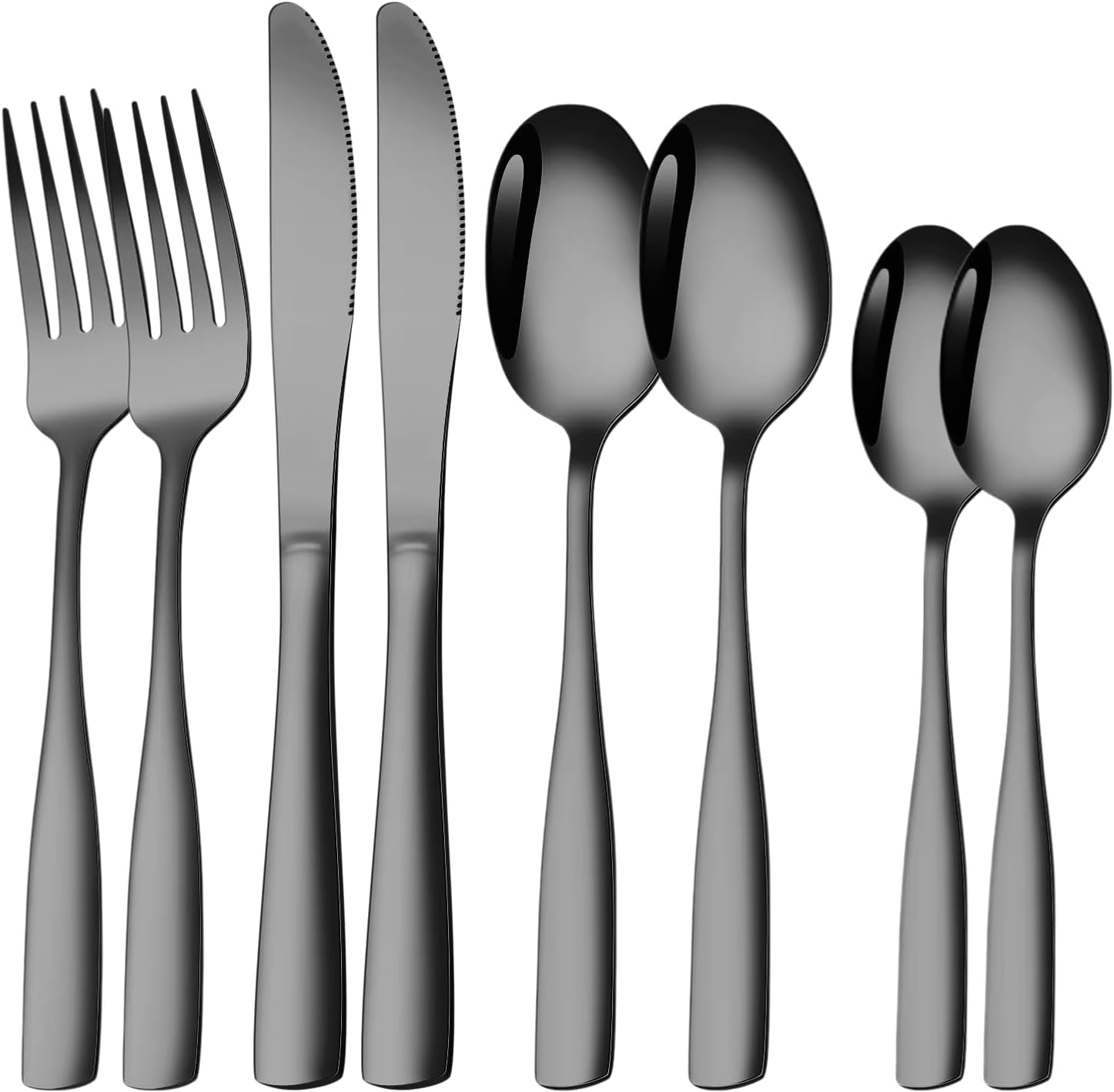Silverware Set for 2, 8-Piece 18/10 Stainless Steel Flatware Set,Forged Cutlery Set Matte Finish for Home,Restaurant and Parties, Dishwasher Safe.