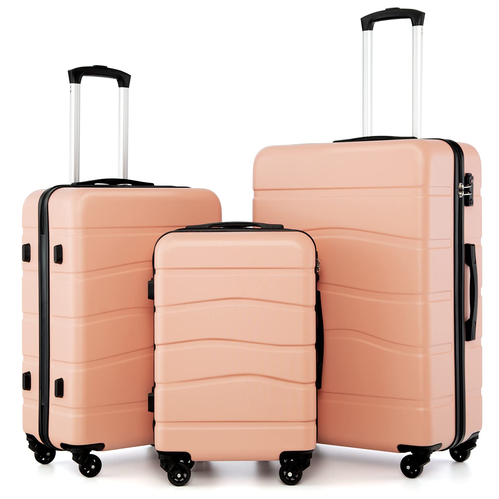 Buy Luggage 3 Piece Set Suitcase ABS Hardshell with Spinner Wheels and